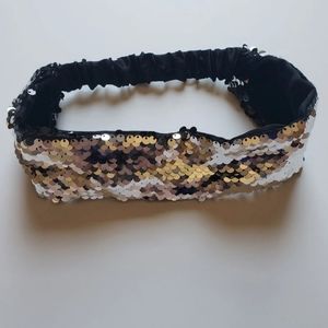 Black And Silver Sequin Headband